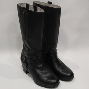 Jambu‎ Autumn Women Black Leather Water Resistant Tall Boots Size 7M